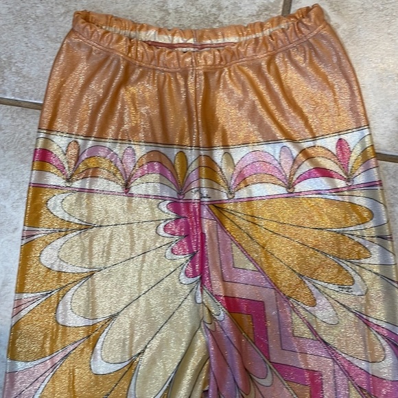 Rare! Vintage Early 90’s Emilio Pucci Shiny Psychadelic Print Leggings M - Picture 5 of 13